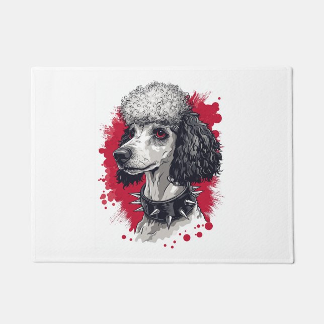 Paillasson Goth Poodle – Dark Aesthetic Dog (Devant)