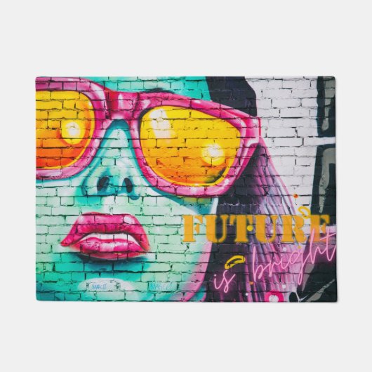 Paillasson Graffiti Future Est Fille Lumineuse & Lunettes de  (Devant)