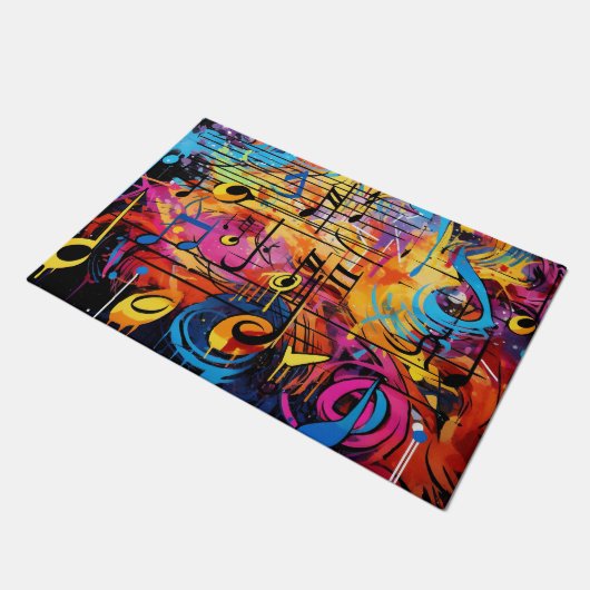 Paillasson Graffiti Musical Notes Doormat (Incliné)