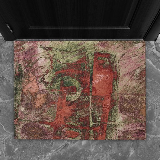 Paillasson Graffiti peint Grunge Automne Rouge Vert rouille