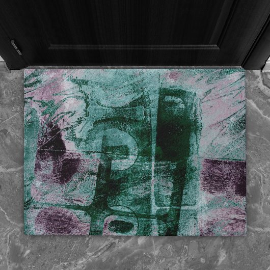 Paillasson Graffiti peint Grunge | Moody Plum Purple Green