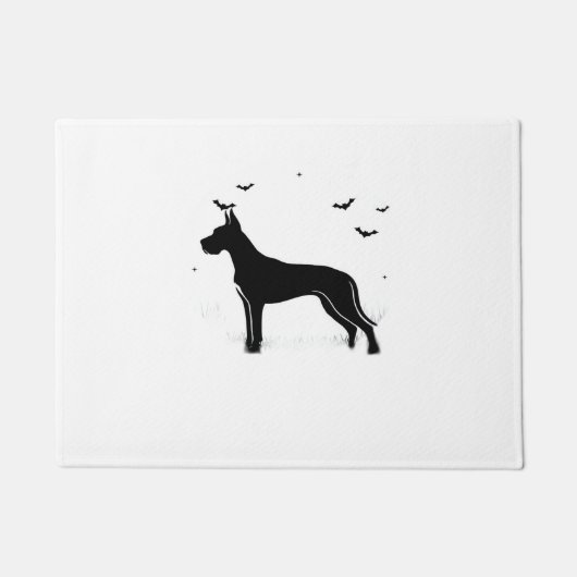 Paillasson Grand Chien Danois - Halloween Lune Silhouette Cla (Devant)