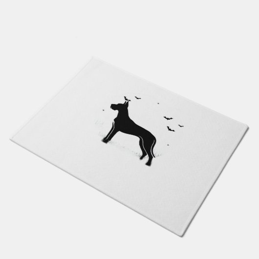 Paillasson Grand Chien Danois - Halloween Lune Silhouette Cla (Incliné)