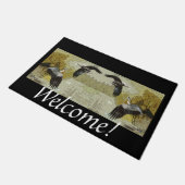 Paillasson Grand Héron bleu Oiseaux Flying Wildlife Doormat (Incliné)