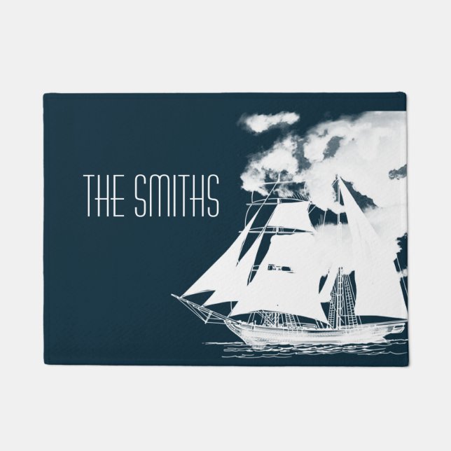 Paillasson Grand navire et nuages Nautique (Devant)