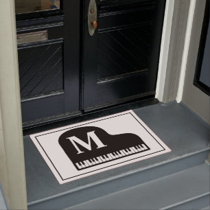 Paillasson Grand Piano Monogram Pianiste noir et blanc