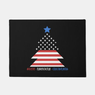 Paillasson Grand sapin de Noël patriotique américain