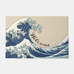 Paillasson Grande vague - mat bleu traditionnel