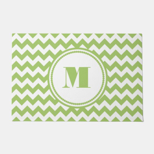 Paillasson Grandes vertes Monogrammes modernes (Devant)