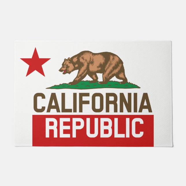 Paillasson Graphique Drapeau d'état de Californie dynamique s (Devant)