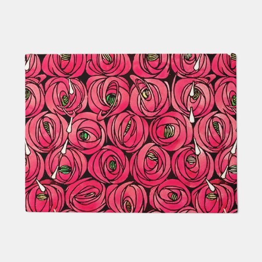 Paillasson Graphique rose Art Nouveau Rennie Macintosh (Devant)