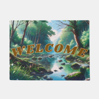Paillasson Graphisme anime du paysage forestier