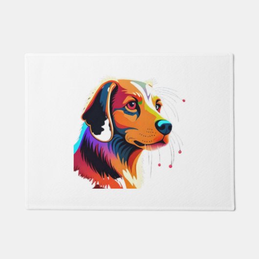 Paillasson Graphisme de chien coloré - (Devant)