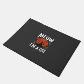 Paillasson Graphisme de silhouette de chat de lune drôle d'Ha (Incliné)