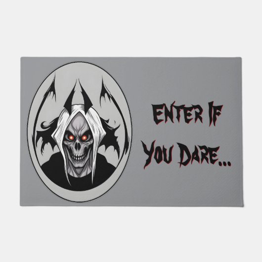 Paillasson Grave Faucheuse Entrez Si Vous Osez Bienvenue Mat (Devant)