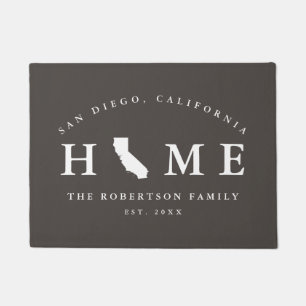 Paillasson Gray and White State of California Map Mat,