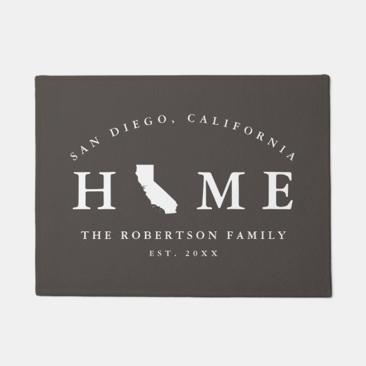 Paillasson Gray and White State of California Map Mat, (Devant)
