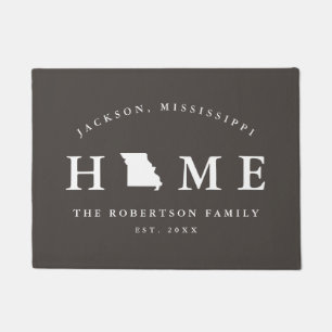 Paillasson Gray and White State of Missouri Map Mat,