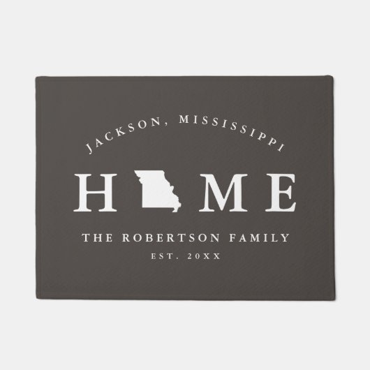 Paillasson Gray and White State of Missouri Map Mat, (Devant)