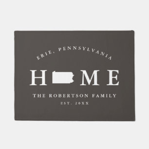 Paillasson Gray and White State of Pennsylvania Map Mat,