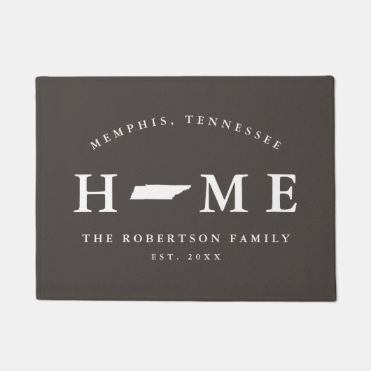 Paillasson Gray and White State of Tennessee Map Mat, (Devant)