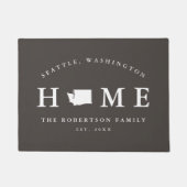 Paillasson Gray and White State of Washington Map Mat, (Devant)