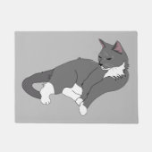 Paillasson Gray & White Tuxedo Cat (Devant)