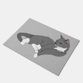 Paillasson Gray & White Tuxedo Cat (Incliné)