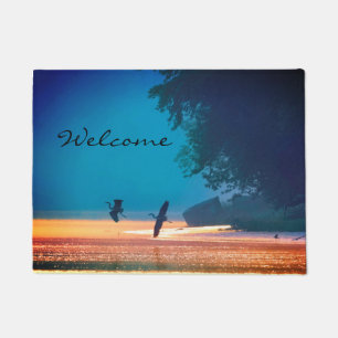 Paillasson Great Blue Herons Take Flight - Bienvenue en bleu