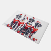 Paillasson Great Dane Christmas Dress Santa Hat (Incliné)