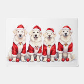 Paillasson Great Pyrenees Christmas Dress Santa Hat (Devant)