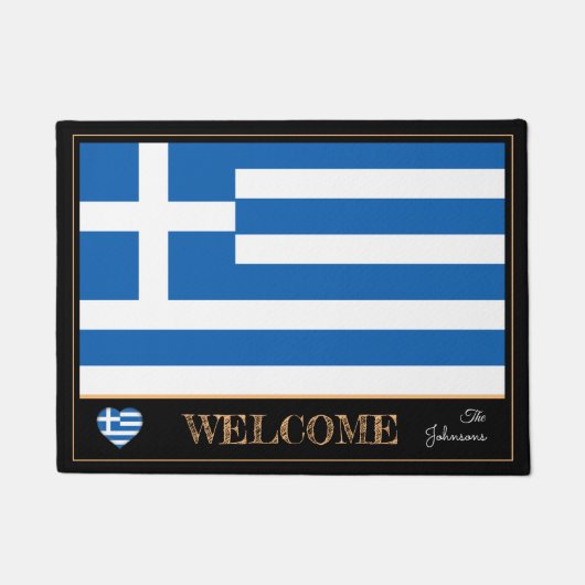 Paillasson Grèce & Grèce Drapeau maison matelas/sports Bienve (Devant)