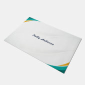 Paillasson Green and Yellow Modern Pattern with Custom Sign (Incliné)
