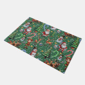Paillasson Green Background Christmas Decorative Pattern (Incliné)