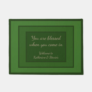 Paillasson Green Door Mat, vers biblique personnalisable Chri