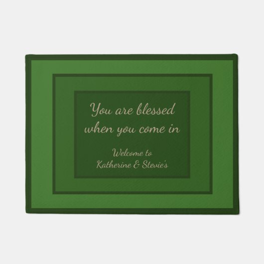 Paillasson Green Door Mat, vers biblique personnalisable Chri (Devant)