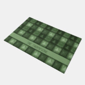 Paillasson Green Fir Trees Plaid With Custom Name Christmas (Incliné)
