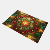 Paillasson Green Red Decorative Holiday Doormat (Incliné)