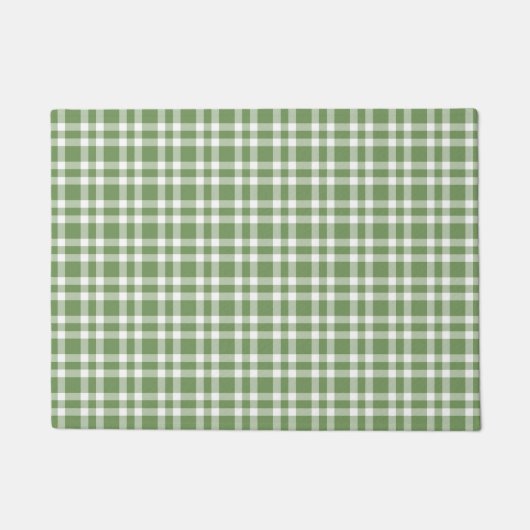 Paillasson Green White Plaid Pattern (Devant)