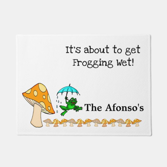 Paillasson Grenouille, Mat de porte de champignons (Devant)