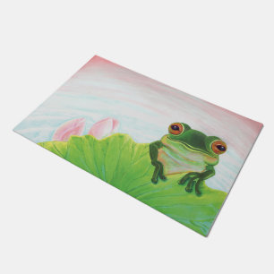 Paillasson Grenouille verte Se détendre dans l'étang