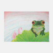 Paillasson Grenouille verte Se détendre dans l'étang (Devant)