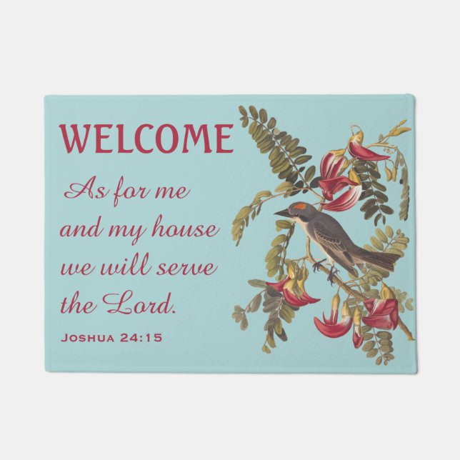 Paillasson Grey Kingbird et Bible Verse Doormat (Devant)