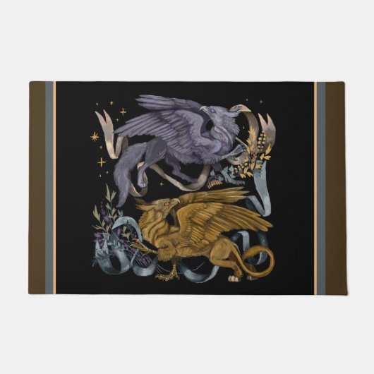 Paillasson Griffin argent et or (Devant)