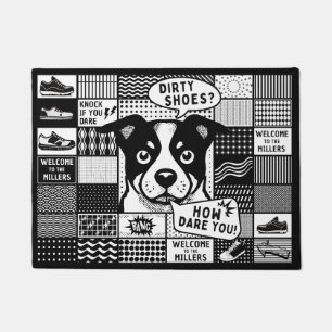 Paillasson Grille bento avec humour et chien dans le style po