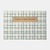 Paillasson Grille Montauk moderne Vert & Beige (Devant)