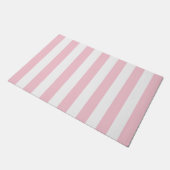 Paillasson Grilles Verticales Bébé Rose Et Blanc Gratté (Incliné)