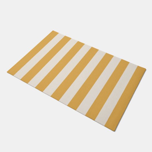 Paillasson Grilles Verticales Moutarde Jaune Et Blanc Gratté (Incliné)