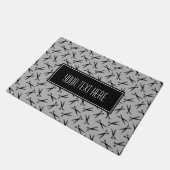 Paillasson Gris de motif de coiffeur de ciseaux (Incliné)