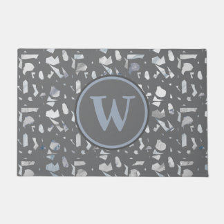 Paillasson Gris Italien Terrazzo Carrelage Monogramme